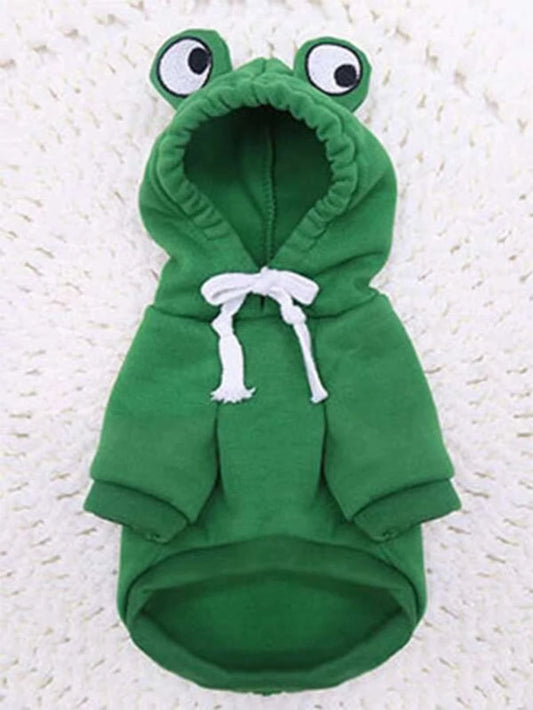 1PC Cute Frog Pet Sweater for Small and Medium Dogs - Green Dog Hoodie with Fun Design - Keep Your Pup Cozy and Stylish