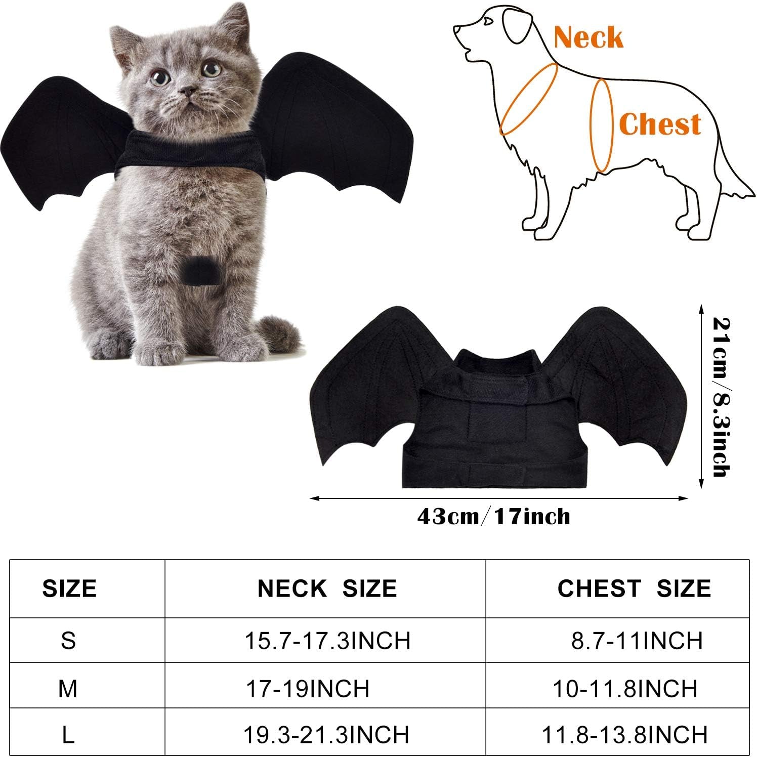 3 Pieces Halloween Pet Cat Bat for Puppy Cat Dog Bat Costume Halloween Cosplay Bat Costume Halloween Party Decoration (Medium)