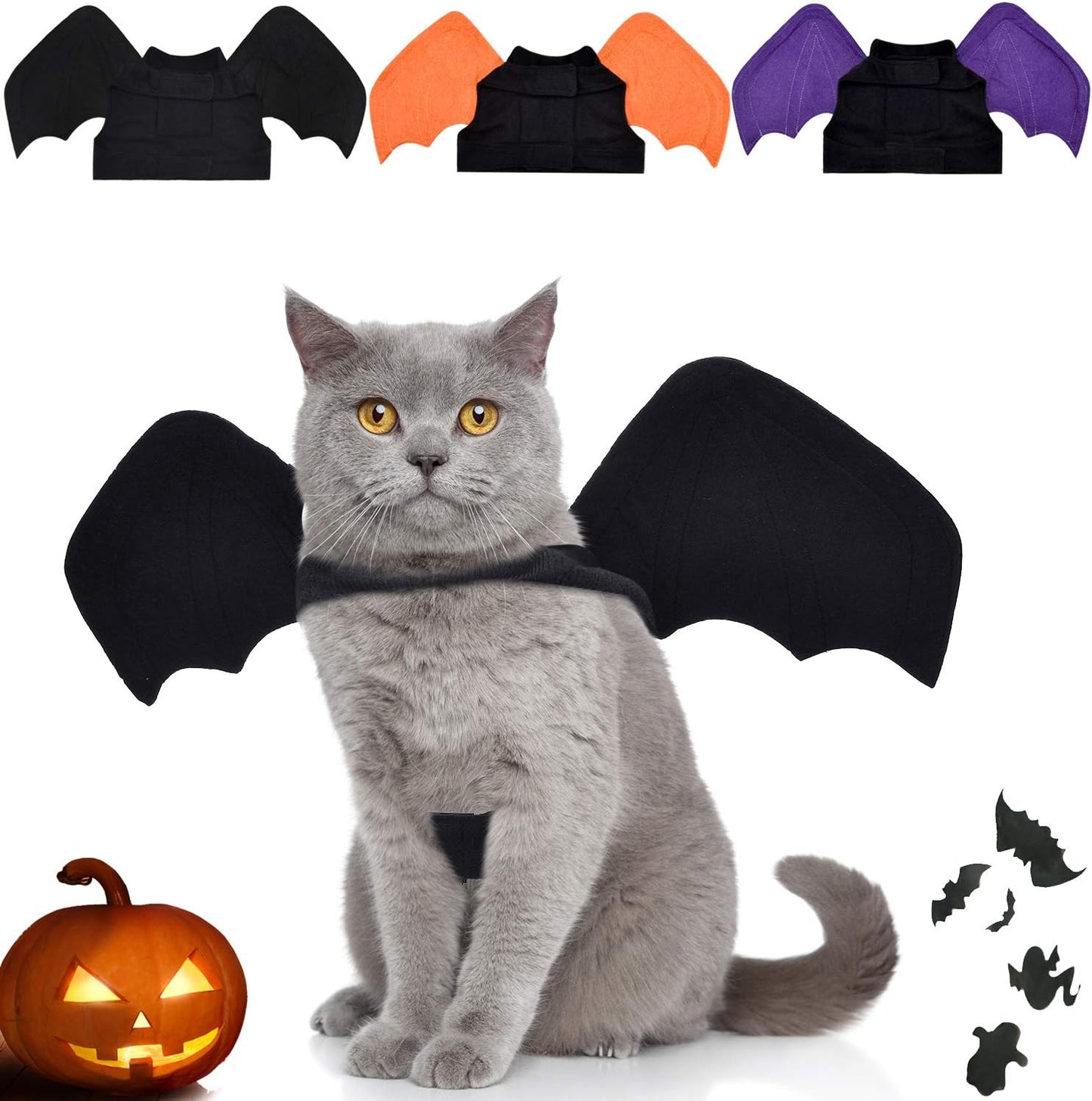3 Pieces Halloween Pet Cat Bat for Puppy Cat Dog Bat Costume Halloween Cosplay Bat Costume Halloween Party Decoration (Medium)