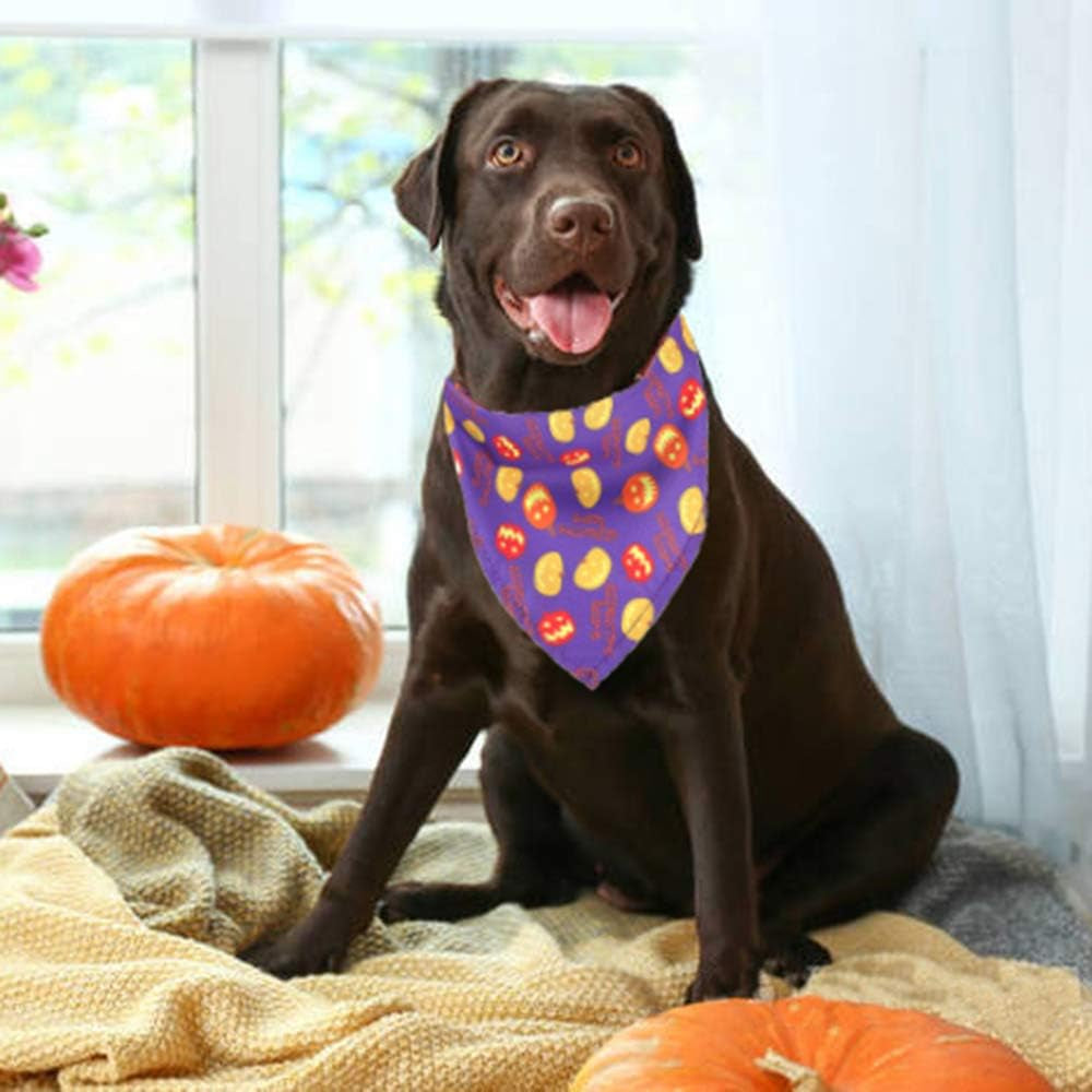 4-Pack Halloween Dog Bandanas - Pumpkin, Ghost, and Witch Designs for Pets