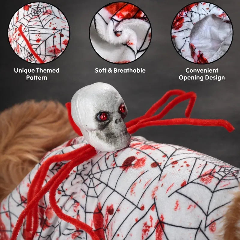 Dog Halloween Dress Skeleton Halloween Costumes for Dogs Funny Halloween Puppy Dress for Small Dogs Cats S
