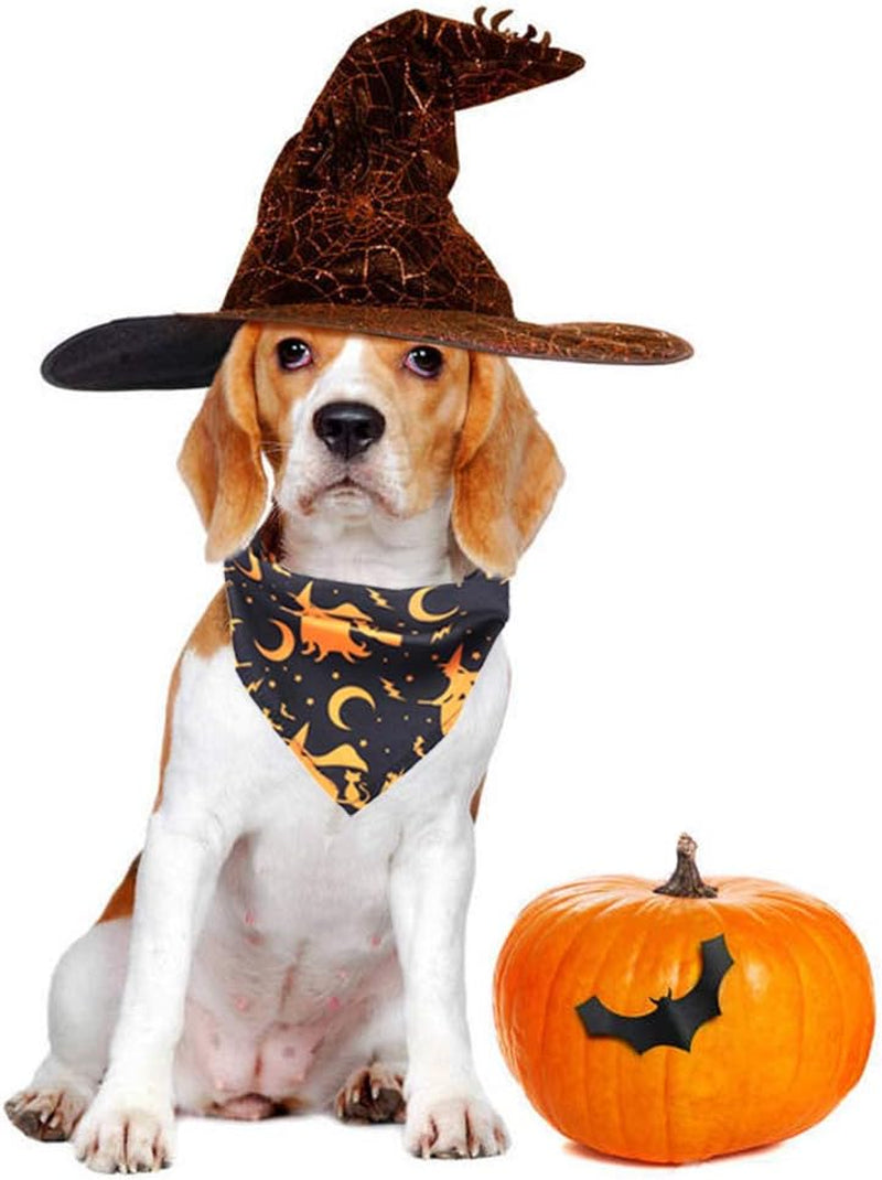 4-Pack Halloween Dog Bandanas - Pumpkin, Ghost, and Witch Designs for Pets
