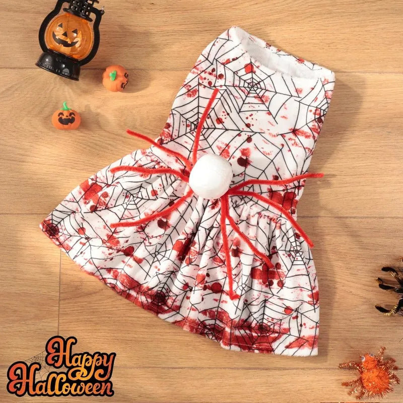 Dog Halloween Dress Skeleton Halloween Costumes for Dogs Funny Halloween Puppy Dress for Small Dogs Cats S